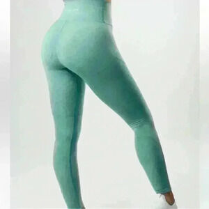 Alphalete Women's Small OG Revival Leggings Compression High Rise Jade Green